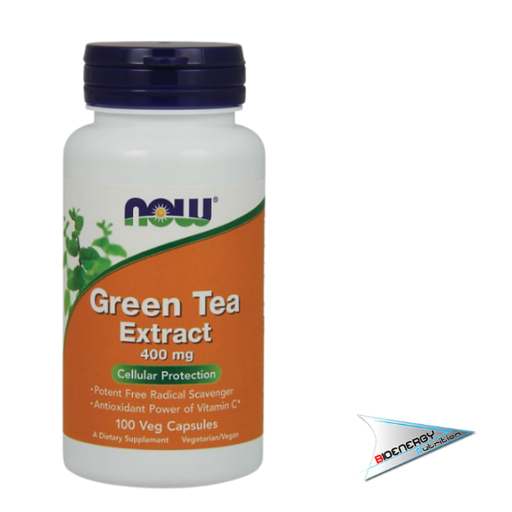 Now-GREEN TEA 400 mg + 60 mg Vit C (Conf. 100 cps)     